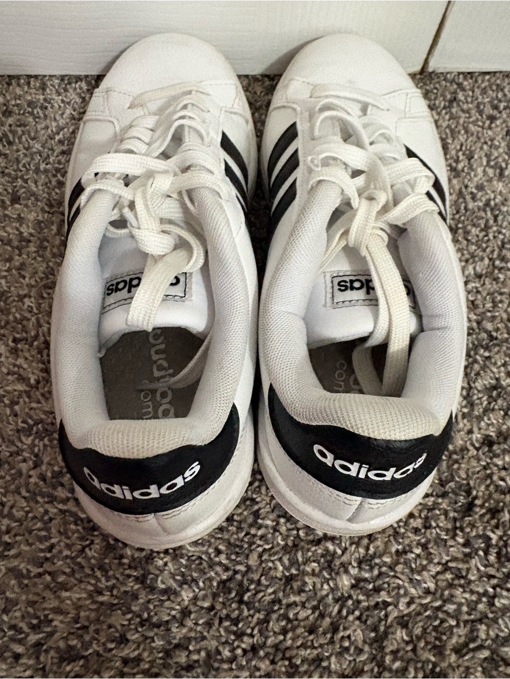 adidas White and Black Low-Top Sneakers - Picture 4 of 5